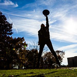 Frisbee on the quad in Blue Bell